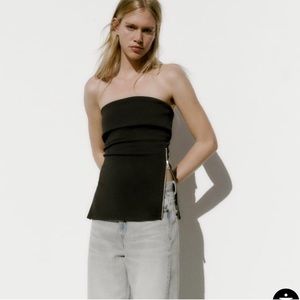 Zara Strapless Zipper Top